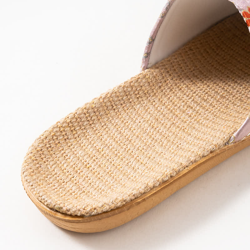 Embroidered Floral Anti-slip House Slippers