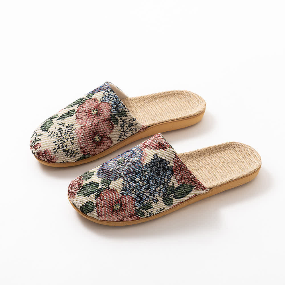 Floral Anti-slip Soft-soled House Slippers