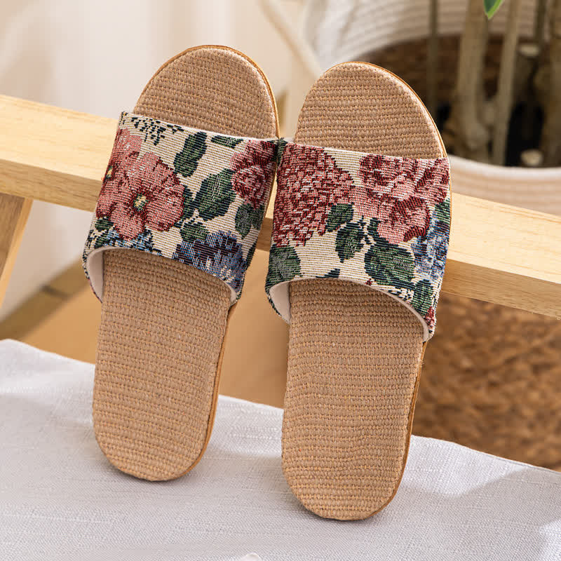Floral Anti-slip Soft-soled House Slippers