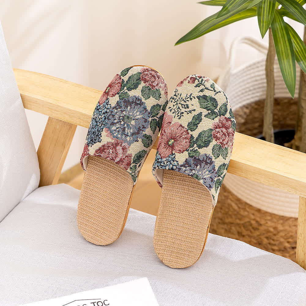 Floral Anti-slip Soft-soled House Slippers