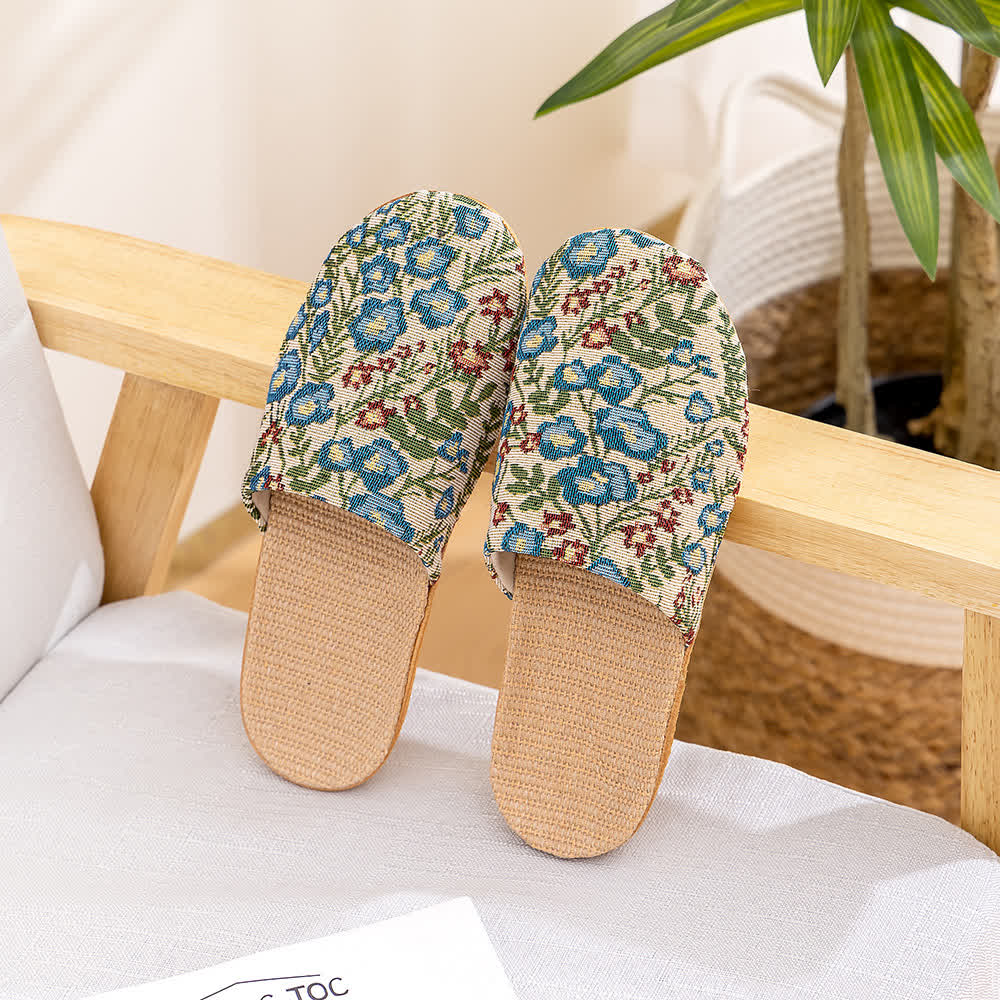 Floral Anti-slip Soft-soled House Slippers