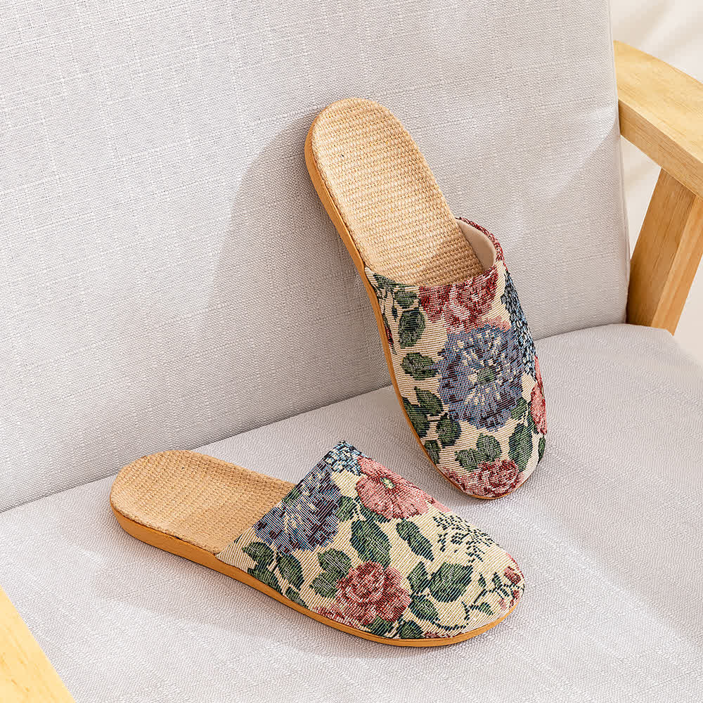 Floral Anti-slip Soft-soled House Slippers