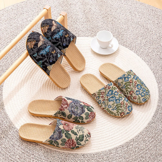 Floral Anti-slip Soft-soled House Slippers