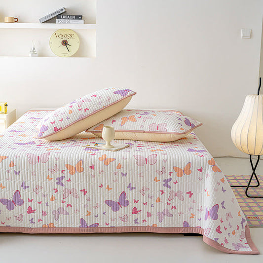 Rustic Style Butterfly Print Coverlet