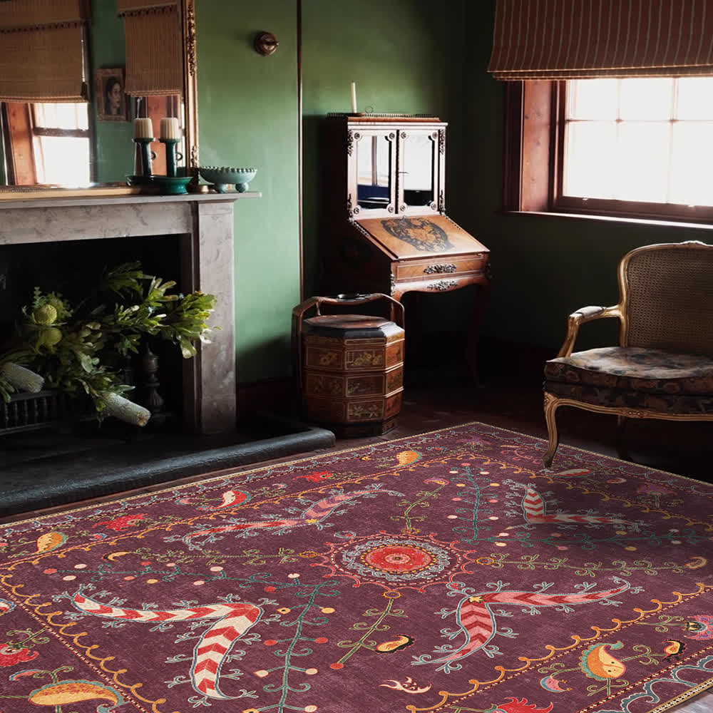 Retro Paisley Washable Durable Anti-slip Area Rug