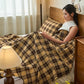 Cotton Yarn Vintage Plaid Quilt