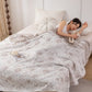 Cotton Gauze Yarn-dyed Sunflower Jacquard Quilt - Brown - Queen - image 4