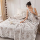 Cotton Gauze Yarn-dyed Sunflower Jacquard Quilt - image 5