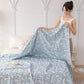 Cotton Gauze Blue Ginkgo Leaf Jacquard Quilt