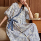 Country Style Padded Tie Nightgown with Pocket