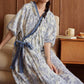 Country Style Padded Tie Nightgown with Pocket