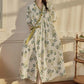 Pastoral Padded Short Sleeve Tie-Back Nightgown with Pocket