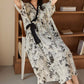 Country Style Padded Tie Nightgown with Pocket
