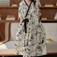Country Style Padded Tie Nightgown with Pocket
