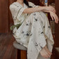 Panda Print Padded Tie Nightgown with Pocket