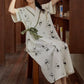 Panda Print Padded Tie Nightgown with Pocket