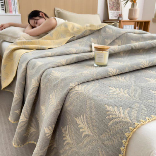 Simple Printed Cotton Layers Gauze Reversible Coverlet