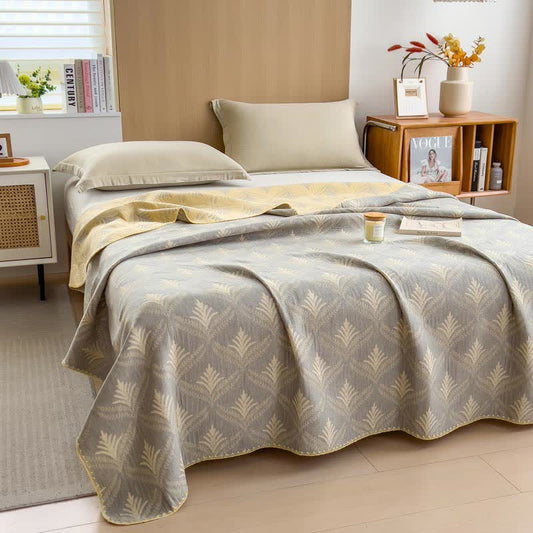 Simple Printed Cotton Layers Gauze Reversible Coverlet