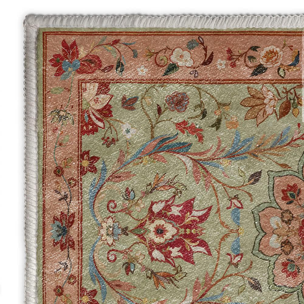 Floral Ethnic Foldable Anti-slip Area Rug