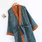 Vintage Yarn-dyed Floral Jacquard Cotton Bathrobe