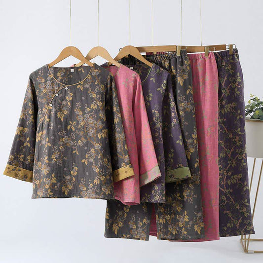 Jacquard Vintage Pure Cotton Loungewear Set