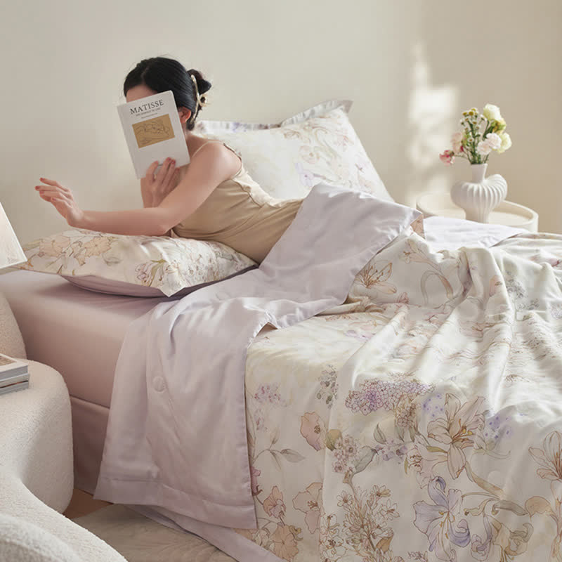 Fresh Floral Summer Soft Bedding Set(4pcs)