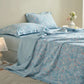 Pastoral Blue Floral Summer Bedding Set(4pcs)