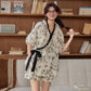 Floral Butterfly Short Sleeve Bra Free Pajama Set