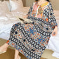 Plus Size Long Sleeve Ethnic Style Nightdress