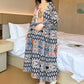 Plus Size Long Sleeve Ethnic Style Nightdress