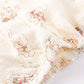 Cartoon Print Short Sleeve Bra Free Pajama Set