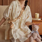 Cartoon Print Short Sleeve Bra Free Pajama Set