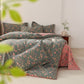 Elegant Floral Cotton Reversible Bedding Set(4PCS)