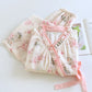 Lily Flower Cotton Kimono Pajama Set