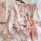 Lily Flower Cotton Kimono Pajama Set