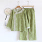 Vintage Cotton Yarn-dyed Jacquard Long Sleeve Loungewear
