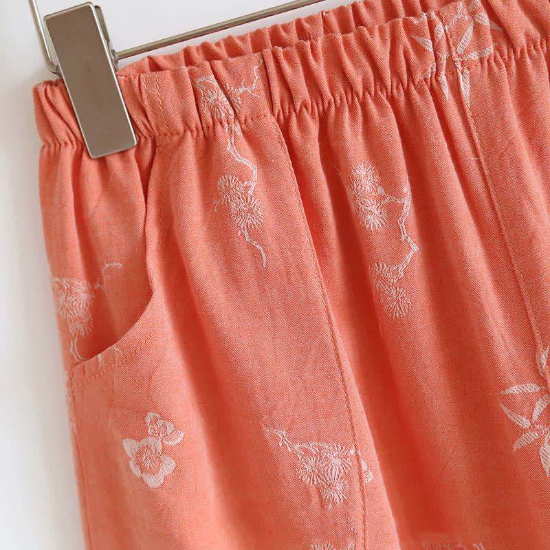 Vintage Cotton Yarn-dyed Jacquard Long Sleeve Loungewear