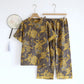 Cotton Yarn-dyed Retro Short-sleeve Loungewear Set - image 11