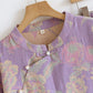 Cotton Yarn-dyed Retro Short-sleeve Loungewear Set