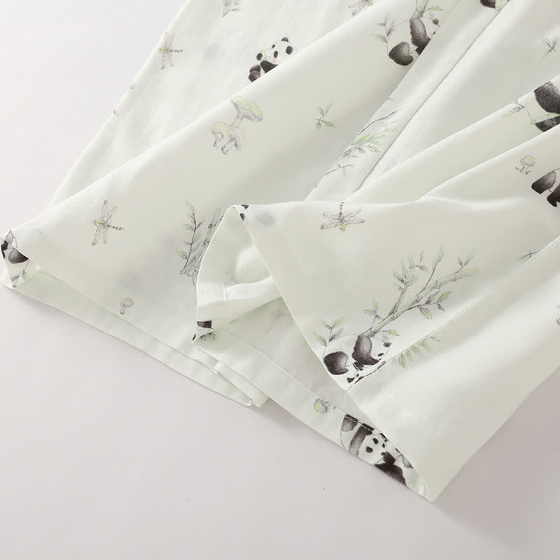Bamboo Fiber Rural Panda Pajama Set