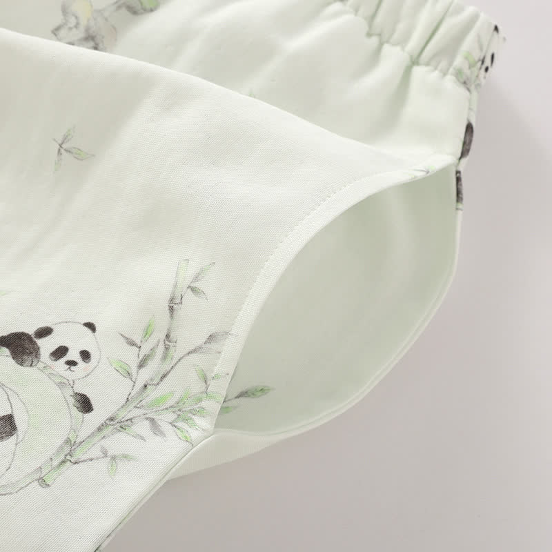 Bamboo Fiber Rural Panda Pajama Set