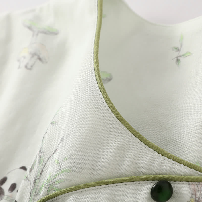 Bamboo Fiber Rural Panda Pajama Set