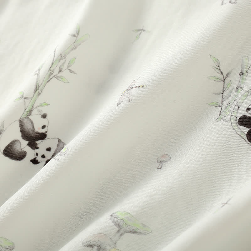 Bamboo Fiber Rural Panda Pajama Set