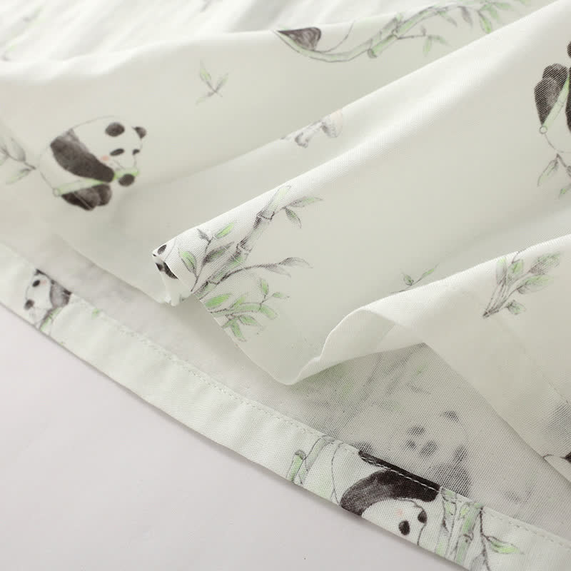 Bamboo Fiber Rural Panda Pajama Set