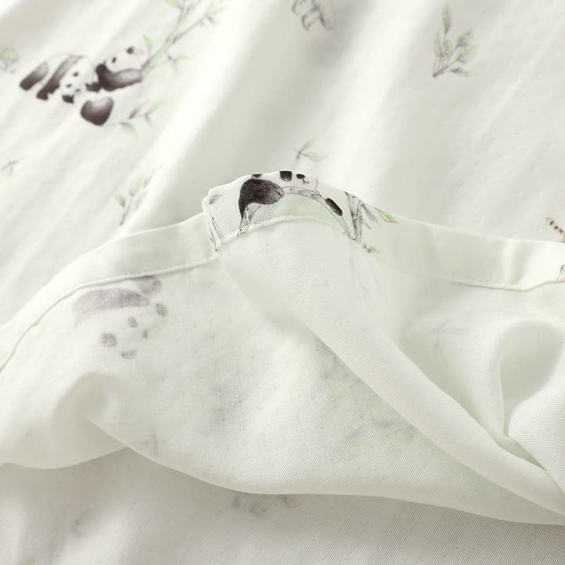 Bamboo Fiber Rural Panda Pajama Set