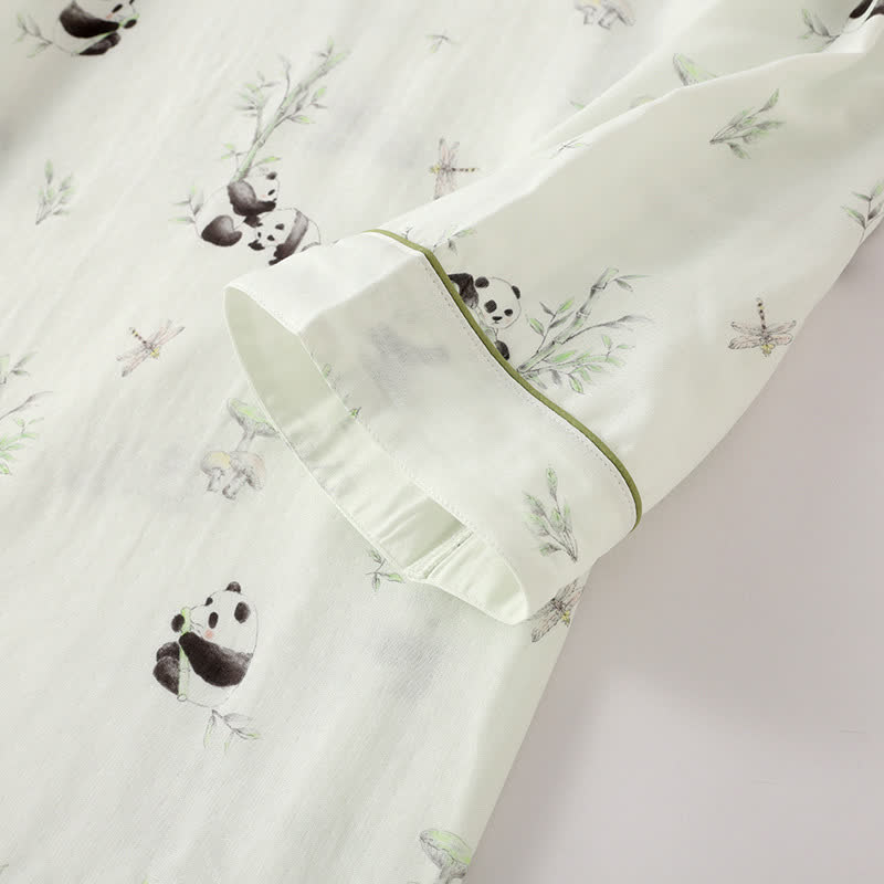 Bamboo Fiber Rural Panda Pajama Set