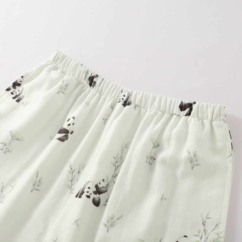 Bamboo Fiber Rural Panda Pajama Set