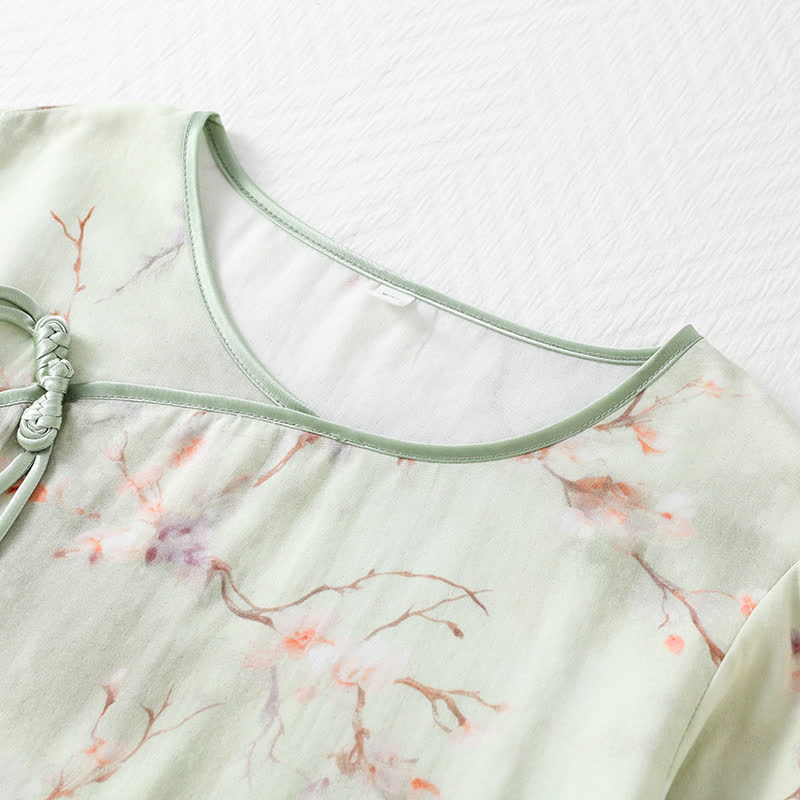 Plum Blossom Bamboo Fiber Pajama Set