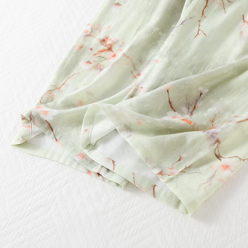 Plum Blossom Bamboo Fiber Pajama Set