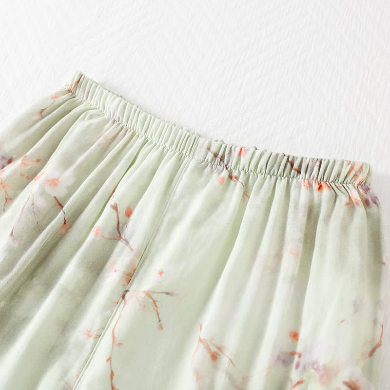 Plum Blossom Bamboo Fiber Pajama Set